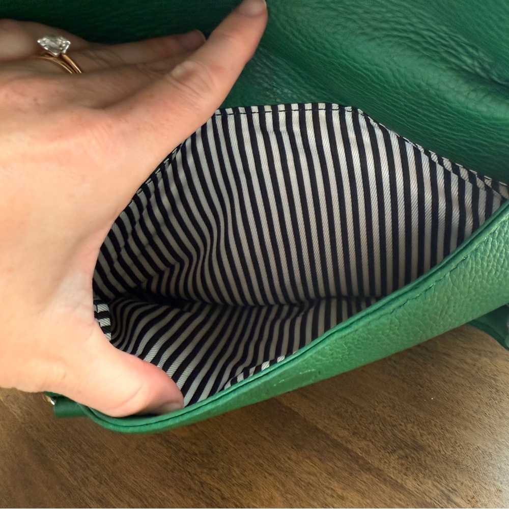 Kate Spade New York Green Pebbled Leather Satchel Crossbody Bag - Picture 7 of 16